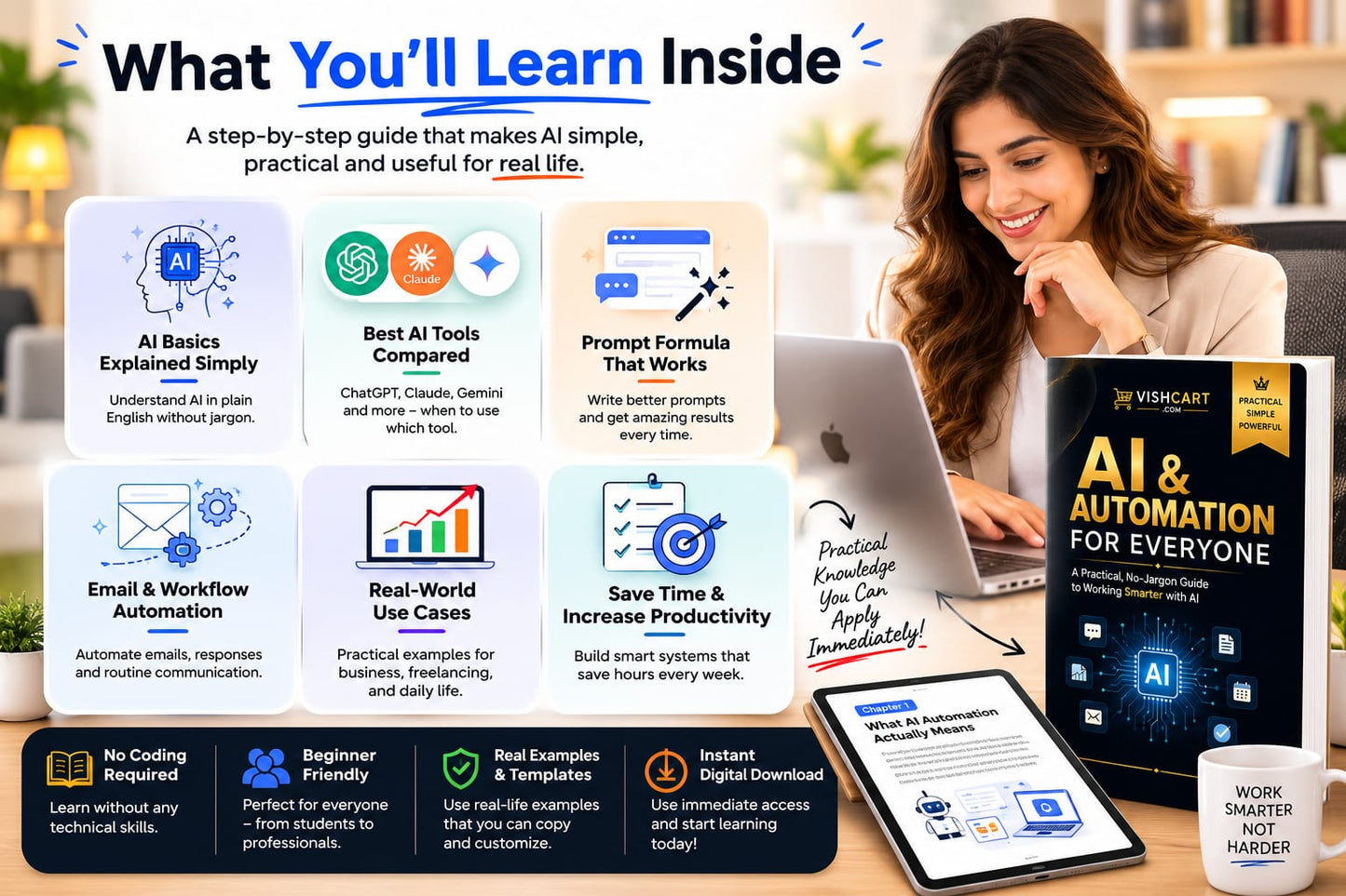 AI & Automation for Everyone – A Beginner's Guide to Working Smarter with AI(E-book)