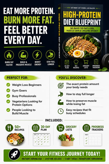 High-Protein Diet Blueprint | The Ultimate Weight Loss & Muscle Gain Guide (E-book)