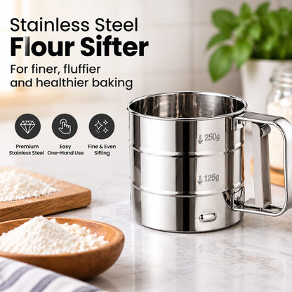 Premium SS Flour Sifter – Smooth, Lump-Free Flour Every Time