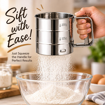 Premium SS Flour Sifter – Smooth, Lump-Free Flour Every Time